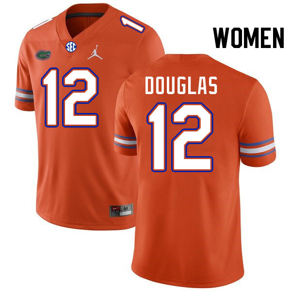 Women #12 DJ Douglas Florida Gators College Football Jerseys Stitched-Orange